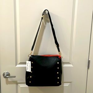Crossbody Studded Messenger Bag, black NWT